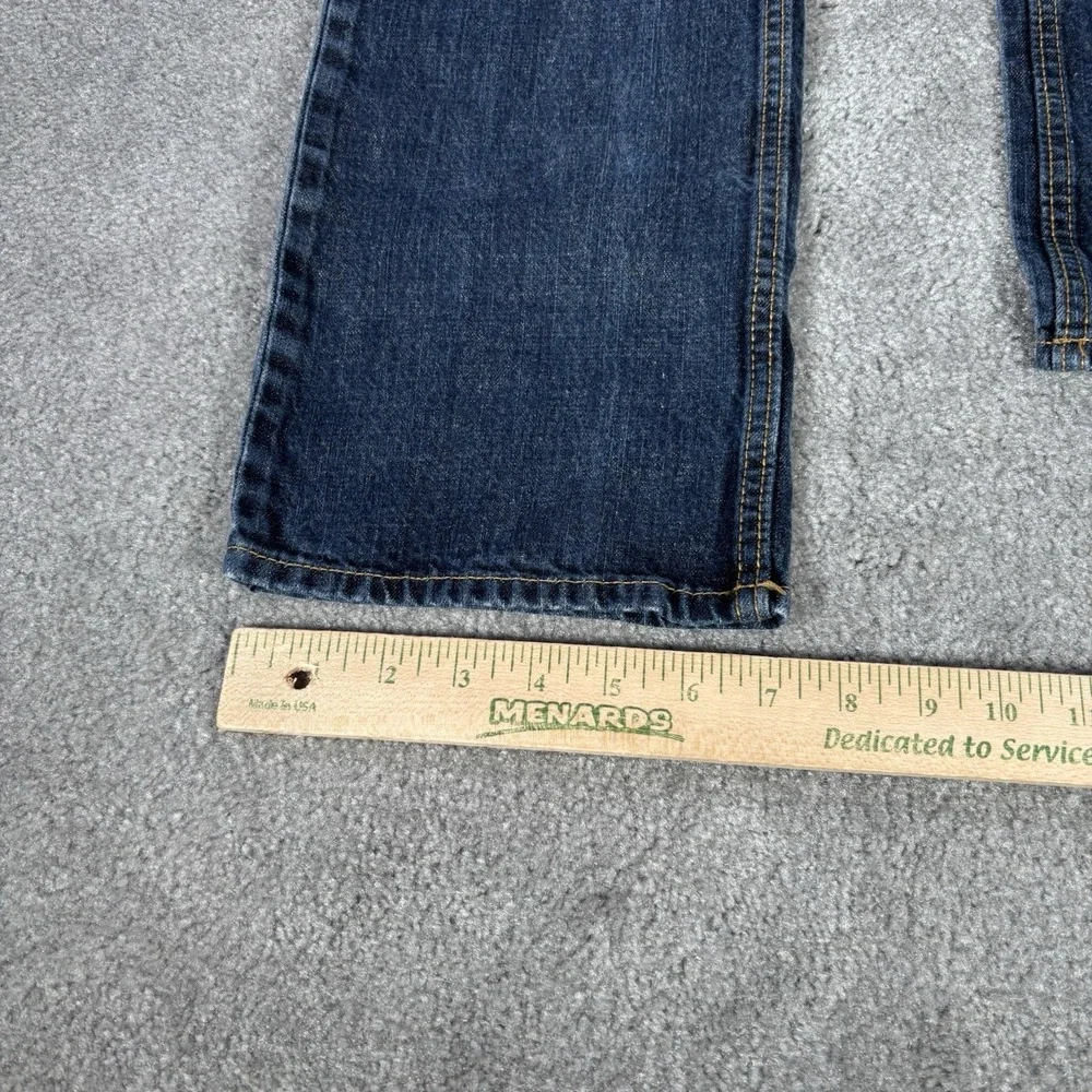 Old Navy Jeans Youth Boys 14 Straight Leg Dark Blue Denim‎ Flap Pockets Belt Y2K